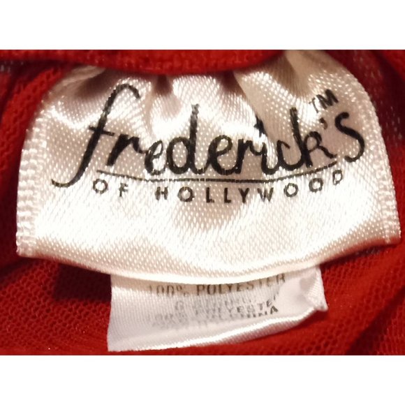 Fredrick's Of Hollywood Red Christmas Candy Cane Baby Doll Layered Ruffles Sz S - Picture 4 of 5